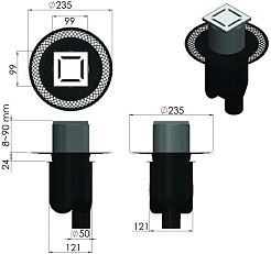 BERGES Wasserhaus Душевой трап Platz Norma 100 090058 хром матовый – фотография-6